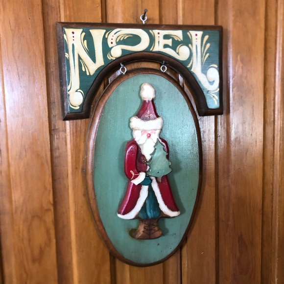 Vtg Handmade Santa Noel Wall Hanging - Picture 2 of 12